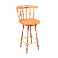 Tabouret de bar bois avec dossier et pieds tournes Tabouret de bar bois avec dossier et pieds tournes