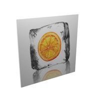 Photo d'une orange en tranche sur glace Photo d'une orange en tranche sur glace