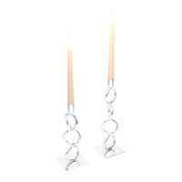 Candle holder in 2 different sizes with a white candle Candle holder in 2 different sizes with a white candle