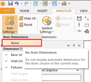 Auto Dimensions None in Annotate Ribbon