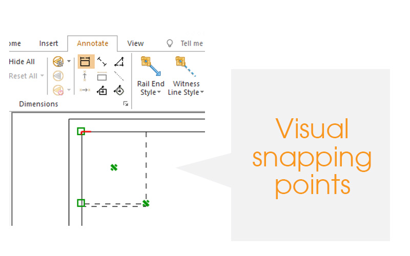 Feature Visual snapping poings