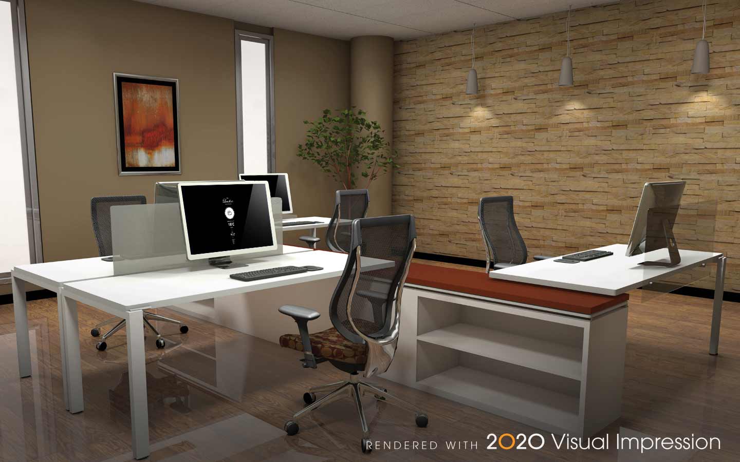 2020 Office, 2020 Visual Impression, 2020 Visual Impression Rendering, Office Space Planning, Office design software, Office Visualization Software