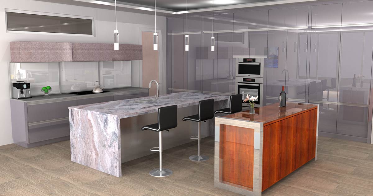 3D kitchen rendering