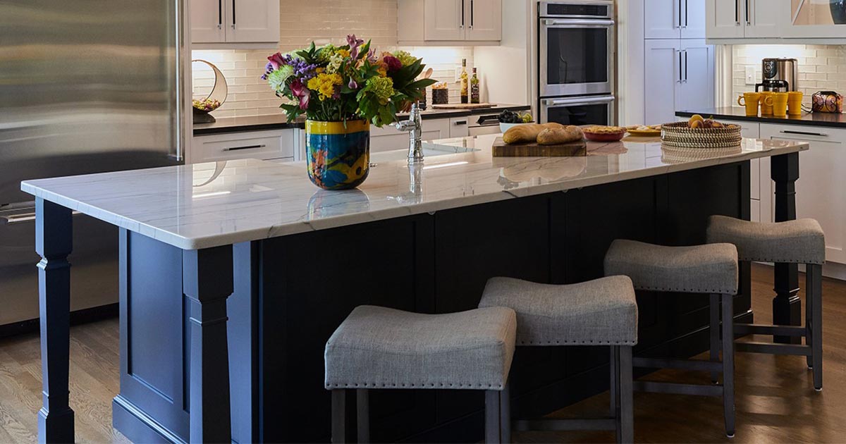 Black and blue cabinets