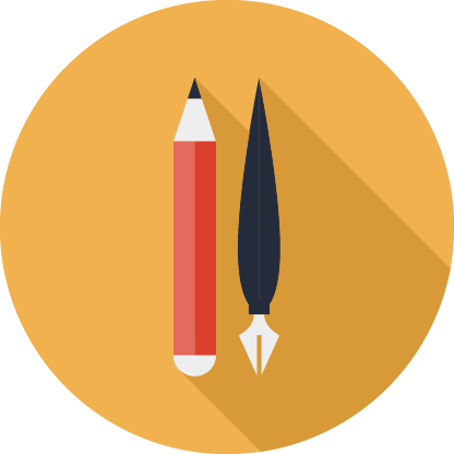 A pen and a pencil icon