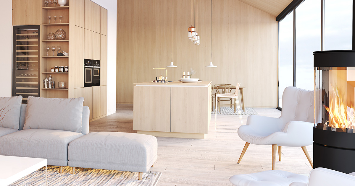 Scandinavian design light flooring