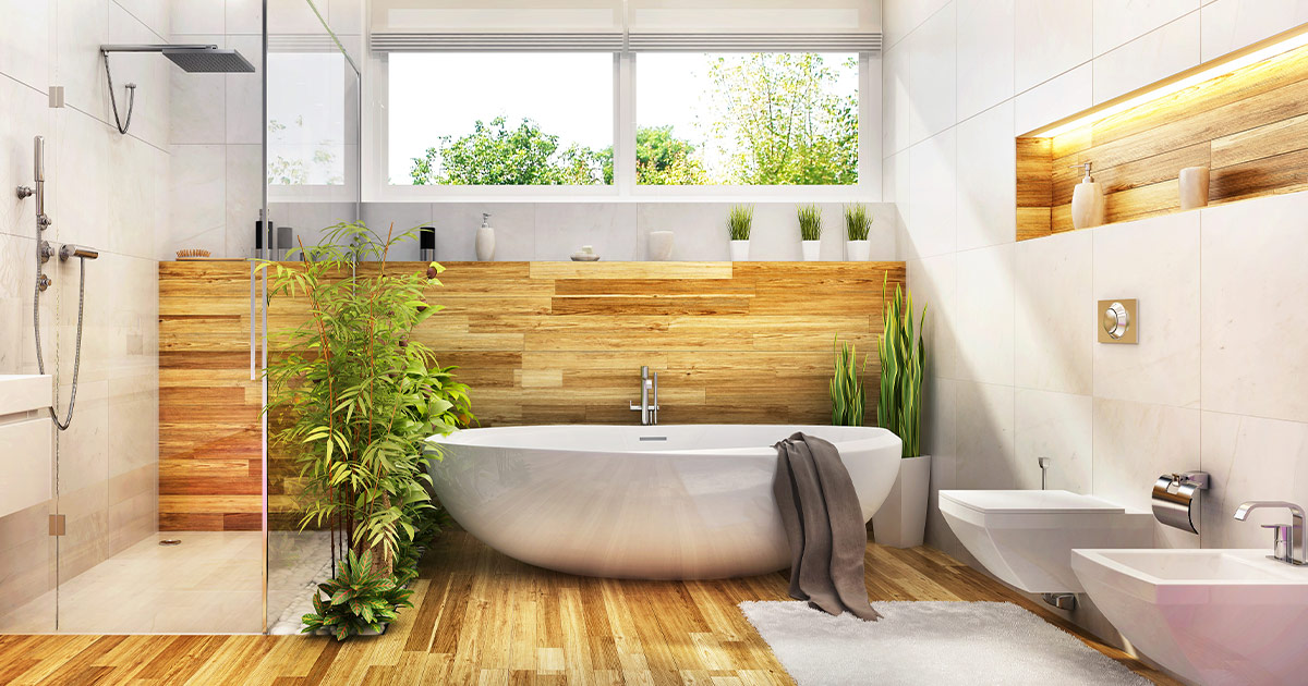 Biophilic design bathroom