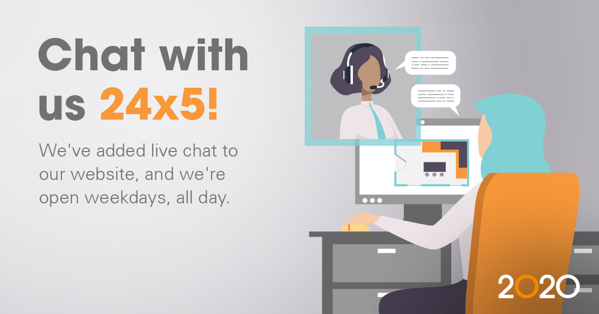 Connect with 2020 Support via Live Chat