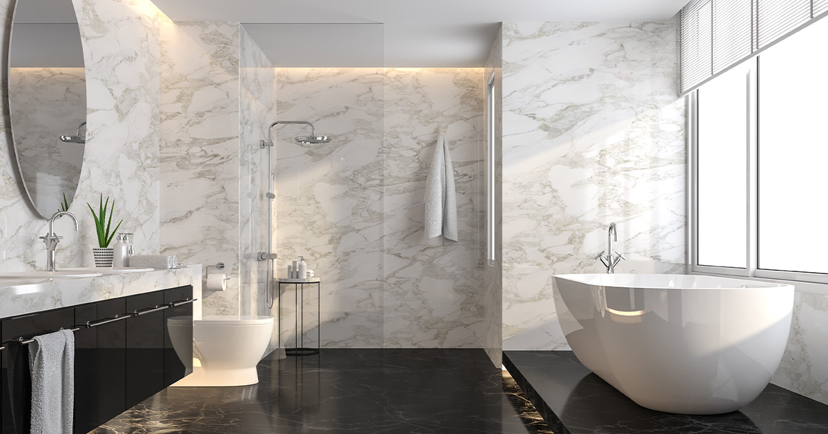 Salle de bain luxueuse en marbre