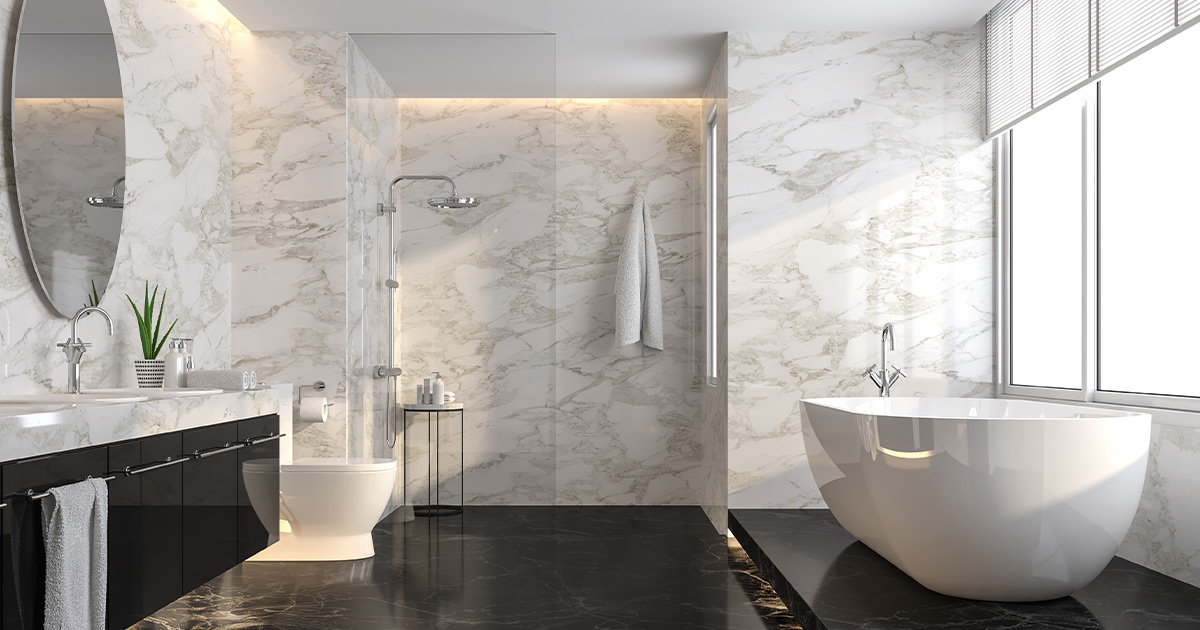 Luxurious marble bathroom