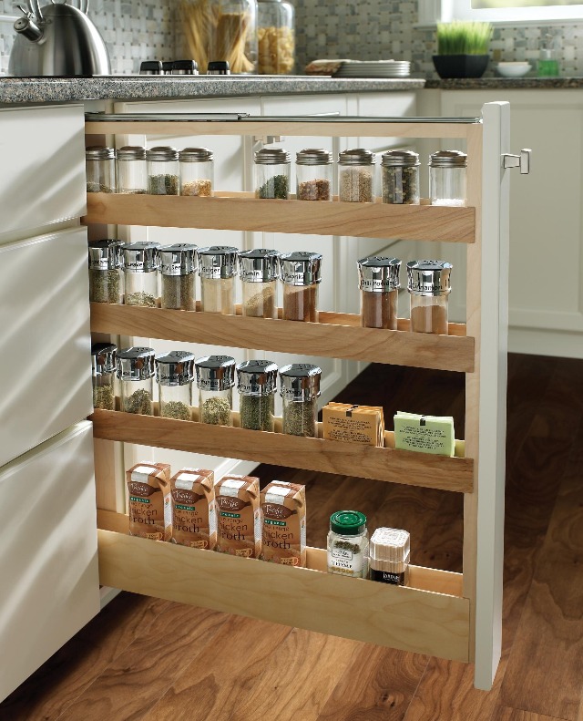 Hidden spice and oil rack