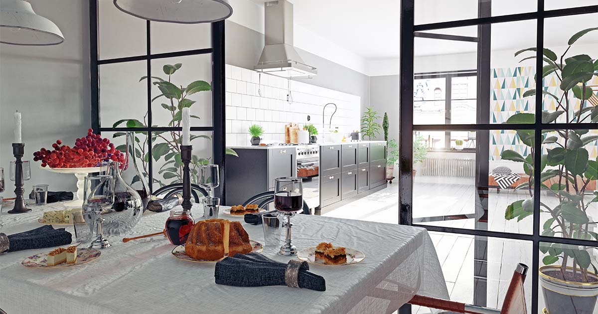 semi-open floor plan kitchen design trends 2022
