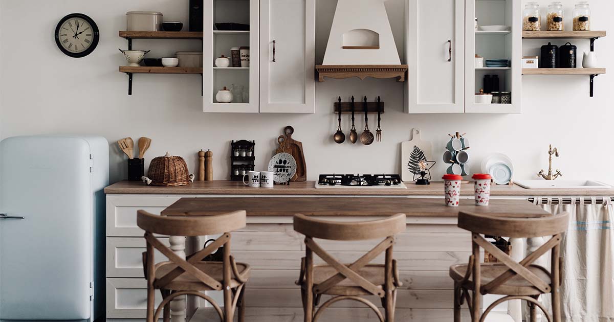 Natural wood accents kitchen