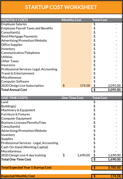 Startup Cost Calculator